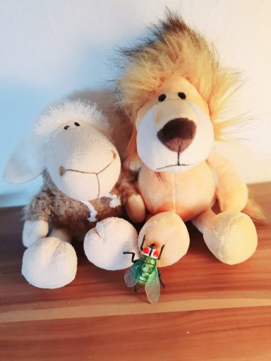 Die 3 Plüsch-Maskottchen Frieda, Sigmund und Leo